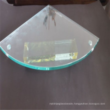 Grinding Toughened Glass Corner Shelf, Sheet Glass with Drilling